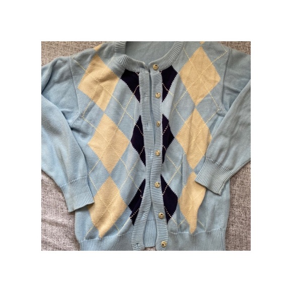 Vintage argyle round neck cardigan - Picture 3 of 3